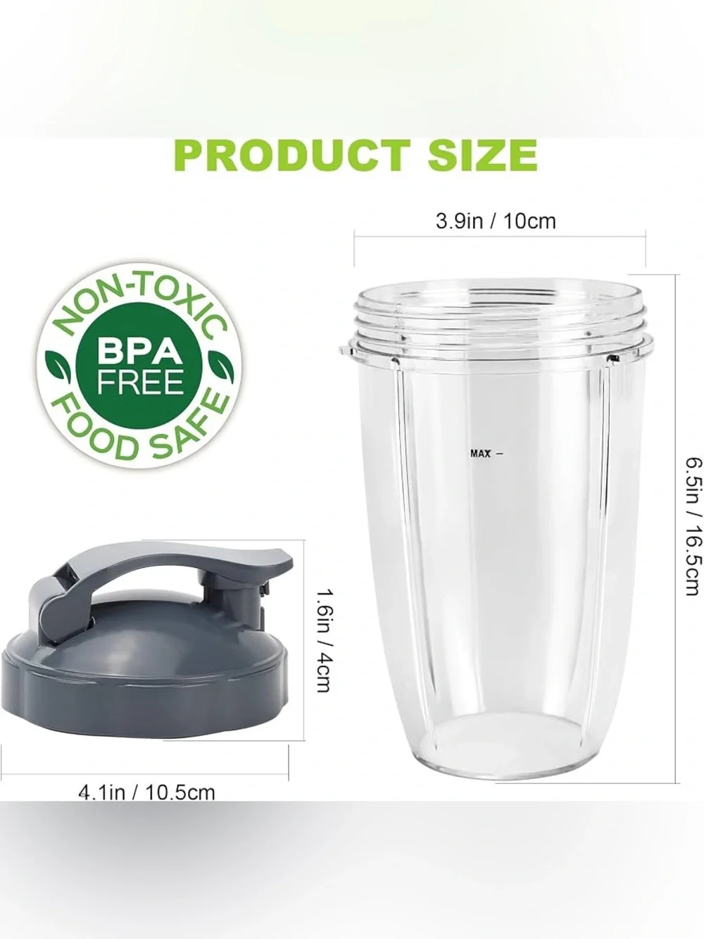 24 oz Blender Cups Compatible with NutriBullet Pro 900w/600w Series, 2 Pack TWO